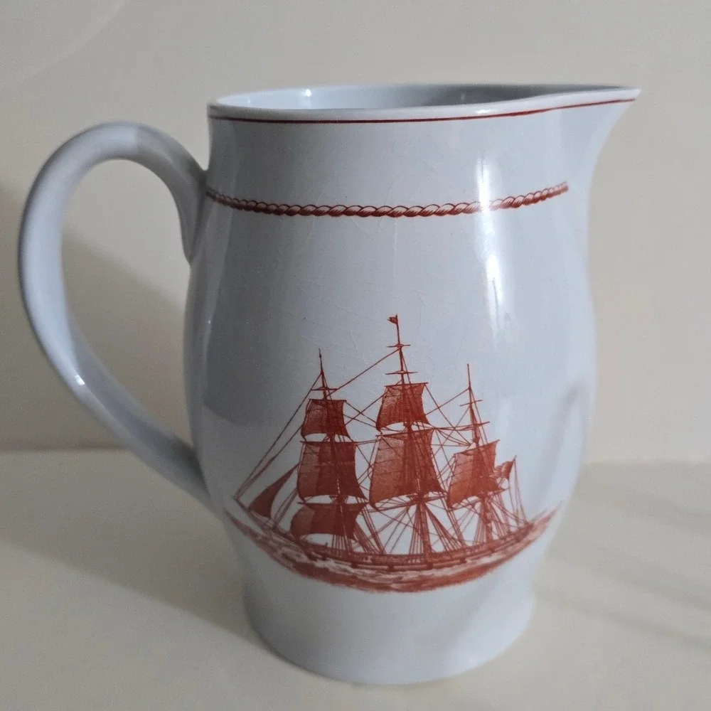 Wedgwood Flying Cloud‎ Ann McKim 1833 Nautical Pitcher Georgetown Collection Red